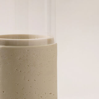 Homez resin candle holder travertine collection 12.5*12.5*29cm
