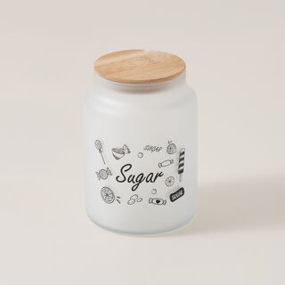 Heriven Glass Tea Jar With Bamboo Lid 635Ml