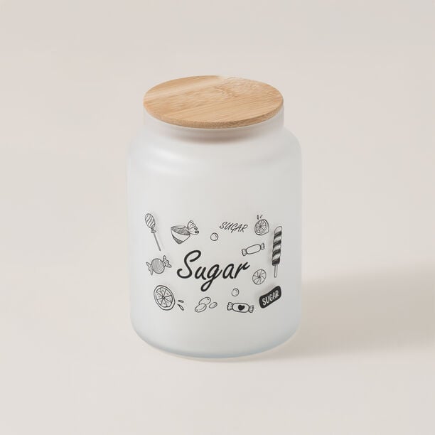 Heriven Glass Tea Jar With Bamboo Lid 635Ml image number 2