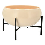 La Mesa 22Cm Salad Bowl Semi Mat Beige W/Black image number 0
