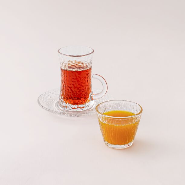 دلتي طقم شاي وقهوة سعودية زجاج شفاف 18 قطعة image number 0