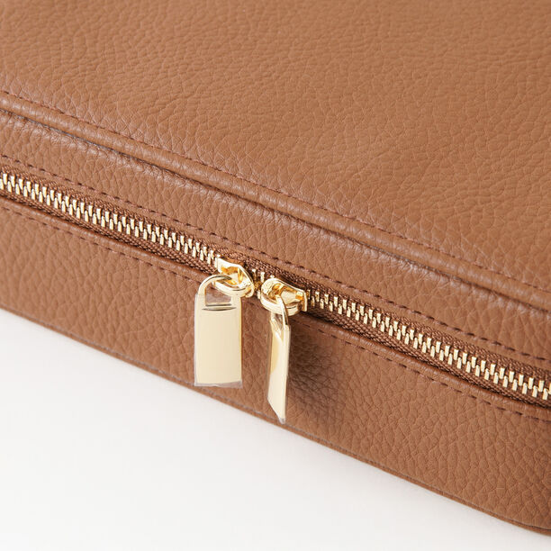 هومز صندوق مجوهرات سفر كرتون مستطيل 11.4*18*5.7سم، بني image number 1