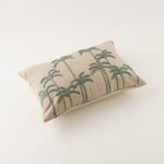 Homez Green Palm Print Rectangular Cushion Cover, 30*45Cm image number 2