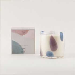 Homez glass coral scented candle, lavender thyme 1000G