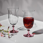 Set Of 4 Clear Ribbed Ice Tea Glass With Rose Gold Stem image number 0