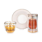 Dallaty white porcelain and glass Tea and coffee cups set 18 pcs image number 2