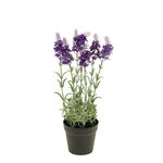 Homez indoor artificial lavender bush in pot, purple, 28cm image number 0