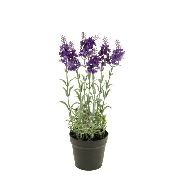 Homez indoor artificial lavender bush in pot, purple, 28cm image number 0