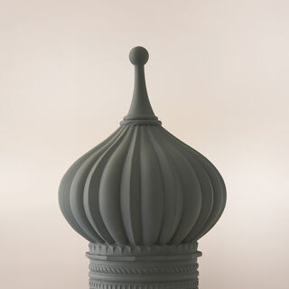 Homez dome shaped ceramic Ramadan decorative piece, blue 18.5*18.5*30cm