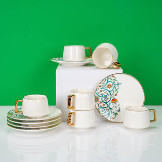  12Pc Porcelain Turkish Coffee Set