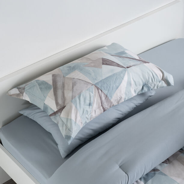 Cottage microfiber teal geo 6pc full comforter set, 160*240cm image number 4