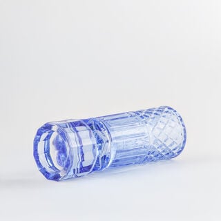 "Homez Dark Blue Diamond Glass Candle Holder 8.9*8.9*27.4 cm