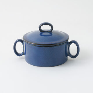 La Mesa stoneware mid bowl with lid, blue 15.2*10.3*5.1 cm