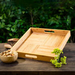 Dallaty natural bamboo serving tray 37.8*37.8*5 cm image number 6