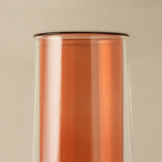 Homez Glass Vase Naseej Collection 5.3*5.3*27.3Cm, Brown