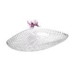 La Mesa Glass Plate With Violet Crystal Flower 37 Cm image number 0