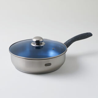 Alberto stainless steel ftypan with lid 26*7.5cm 3.9L, silver