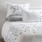 Cottage white microfiber twin comforter set 4 pcs, 160*220cm image number 0