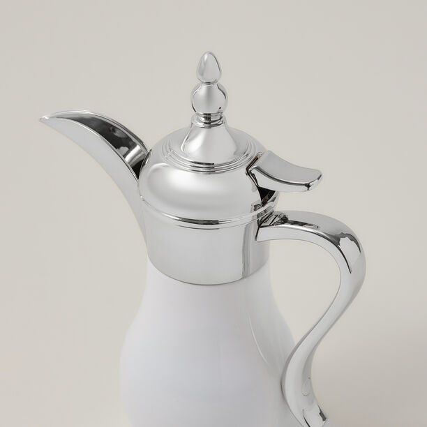 1Pc Steel Vacuum Flask Mini Traditional White Silver 0.3Ml image number 2