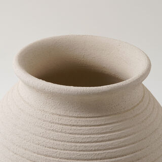 Homez Clay Stone Vase 29*29*25Cm, Offwhite
