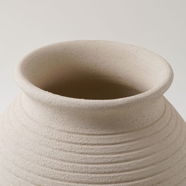 Homez Clay Stone Vase 29*29*25Cm, Offwhite image number 2