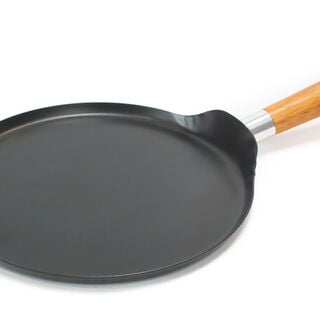 Alberto Non Stick Pancake Pan With Wood Handle Black