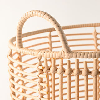 Homez Round Rattan Storage Basket L In Beige