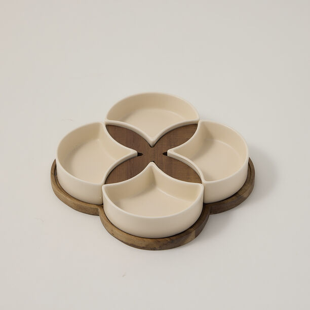 Dallaty off white porcelain nut bowls set 5 pcs image number 0