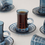 Dallaty 12pcs glass tea set, dark blue image number 0