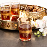 6 Oz Moroccan Tea Glass Real Gold H8.2Xt5.8Xb4.3Cm Design 1 image number 2
