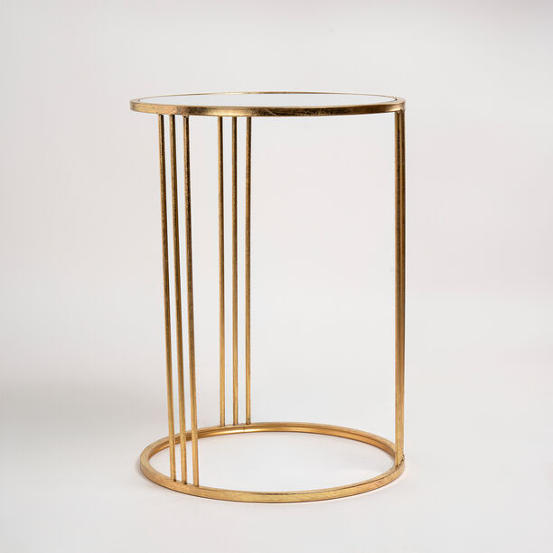 Side Table Set Of 2 Gold With Mirror Top Big image number 2