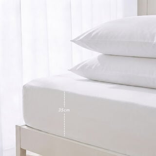 Boutique Blanche Fitted Sheet 100% Cotton Super King 200TC Percale White 200*200Cm