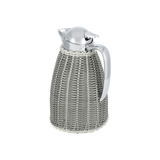 Dallety Steel Vacuum Flask Rattan Design Gray 1L