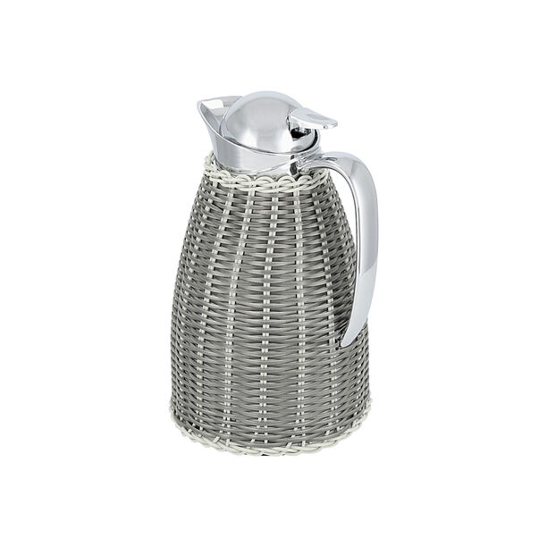 Dallety Steel Vacuum Flask Rattan Design Gray 1L image number 2