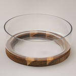 La Mesa glass bowl with wood base 27.8*10.5cm image number 1