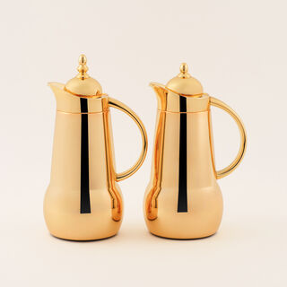 dallaty steel vacuum flask set 2pcs 1L, gold