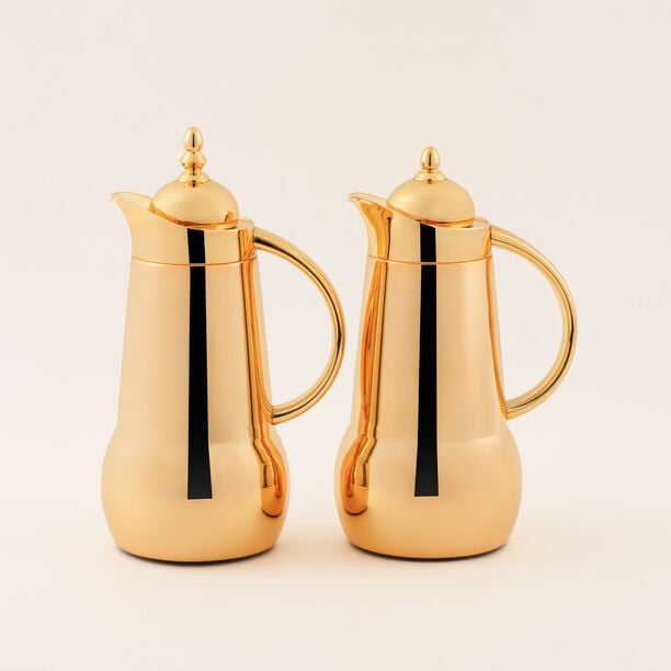 "دلتي طقم دلة ستيل قطعتين 1 لتر، ذهبي image number 0
