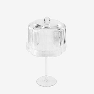 لا ميسا حامل كيك زجاج بقاعدة طويلة 30*17*9.5سم