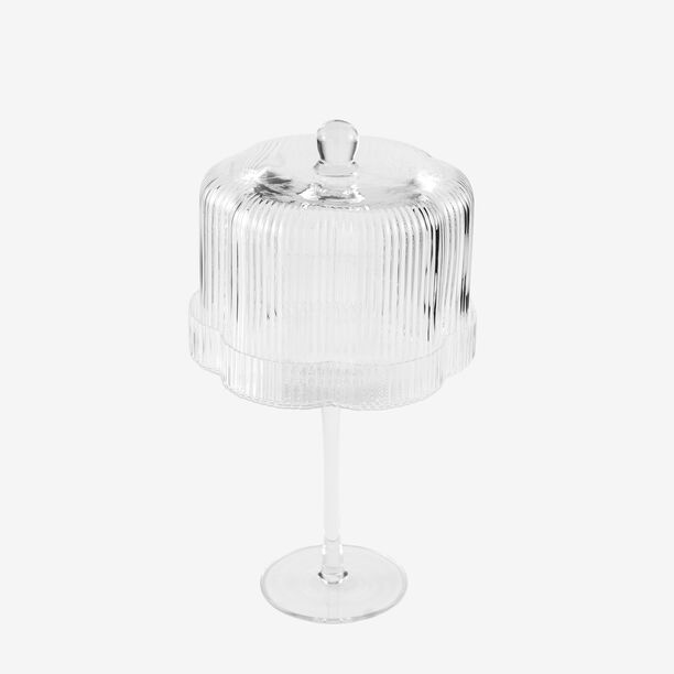 La Mesa glass cake stand with long base 30*17*9.5cm image number 1