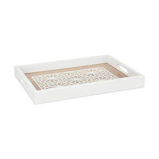 Wood Tray Pp 1Pc White Wood