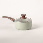 7 Pcs non stick cookware set with glass lid green image number 5
