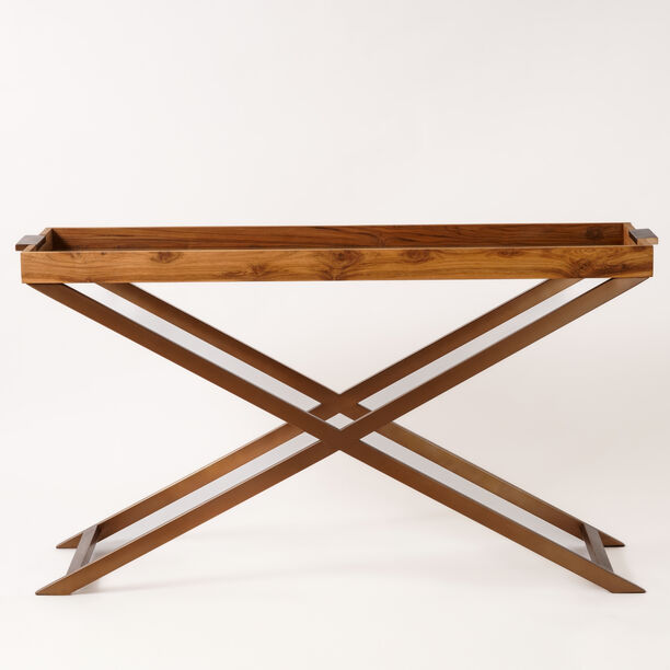 Homez serving trolley in burnished brass 61*47*75cm image number 0