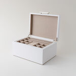 هومز صندوق مجوهرات وسط وطبقتين للتخزين أم دي أف 26*19*13سم، أبيض image number 2