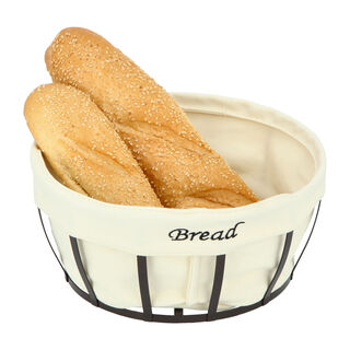 Alberto Metal Round Bread Basket Coffee Color
