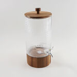 La Mesa Glass Beverage Dispenser With Wooden Base 18.2*40Cm image number 2