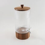 La Mesa Glass Beverage Dispenser With Wooden Base 18.2*40Cm image number 2