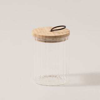 Alberto 4Pcs Glass Canister Set With Wooden Base