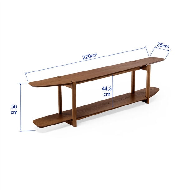 Homez benji console, walnut 220*35*56 cm image number 1