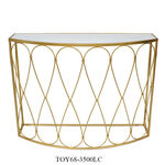 Console Table Round Metal Gold image number 2