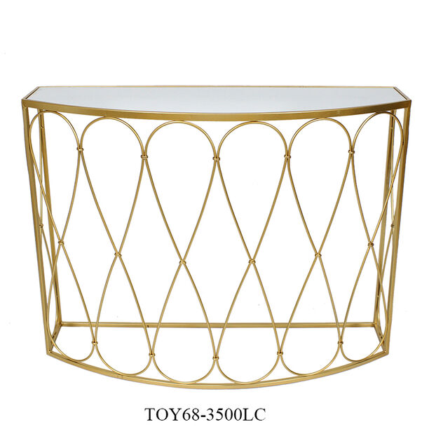 Console Table Round Metal Gold  image number 2